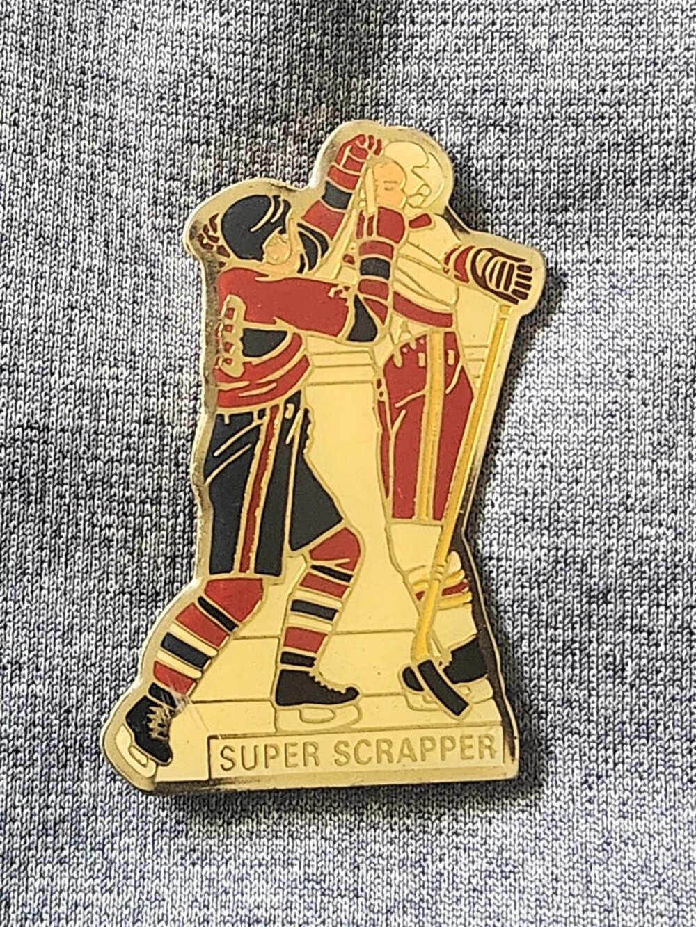 Super Scrapper Hockey Pin – Vintage Fight Graphic – Collectible